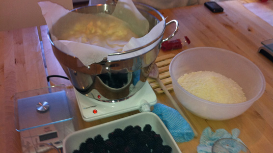 Apples and blackberries and the most sugar you've ever seen. Apples and blackberries and the most sugar you've ever seen.