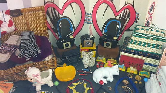 My little table of Thrift-ola finds for sale at the New Gallery Jumble last saturday.