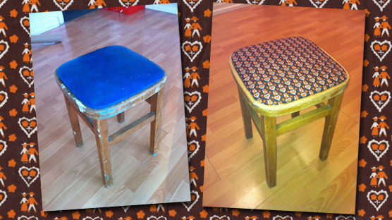 Upcycling a little kitchen chair. Upcycling a little kitchen chair.