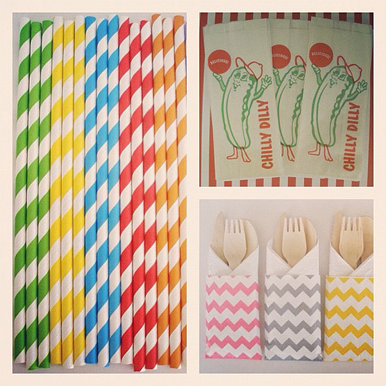 Dime Store Buddy: Stripey straws, chilly dilly pickle bags & zig zag cutlery. Dime Store Buddy: Stripey straws, chilly dilly pickle bags & zig zag cutlery.