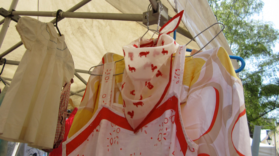 A child's neckerchief made using the devore technique.
