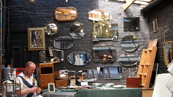 A wall of beautiful mirrors.