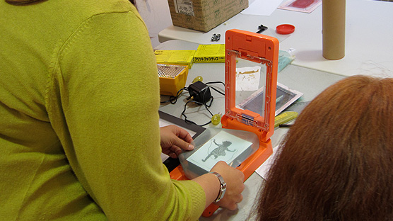 Creating the mesh screen on the Print Gocco.