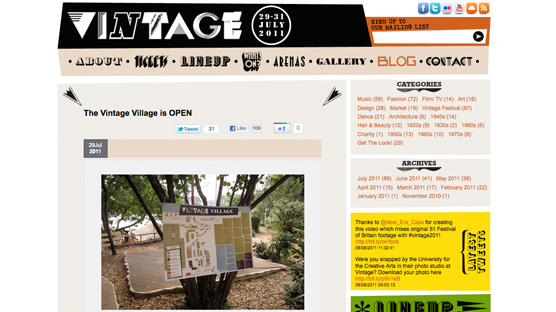 Screenshot from the Vintage by Hemingway blog