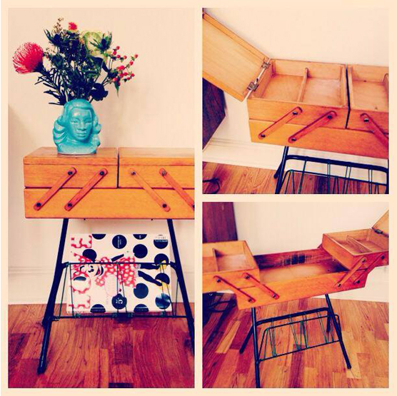 A beautiful sewing box magazine rack sold for £15.