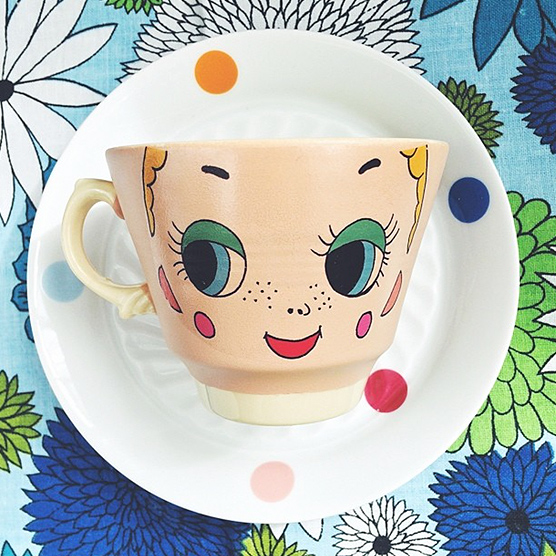 Twiggy face cups - one of the latest designs by Pilfered.
